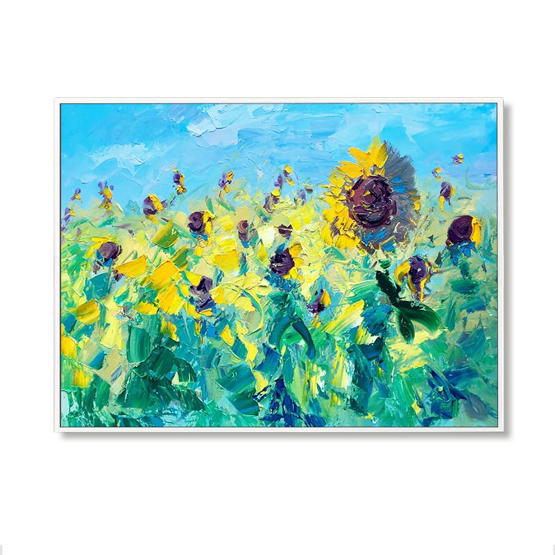 100% Hand Painted Abstract Sunflowers Art Painting On Canvas Wall Art Wall Adornment Pictures Painting For Live Rooms Home Decor