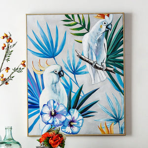 100% Hand Painted Abstract Parrot Art Oil Painting On Canvas Wall Art Frameless Picture Decoration For Live Room Home Decor Gift