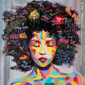 70x70cm Modern Abstract  Girl Printed Poster - SallyHomey Life's Beautiful