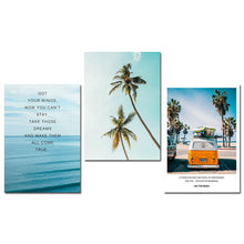 Load image into Gallery viewer, Tropical Sea Palm tree Bus Landscape Wall Art Canvas Poster Nordic Motivational Prints Painting Wall Picture for Living Room - SallyHomey Life&#39;s Beautiful