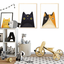 Load image into Gallery viewer, Abstract Cute Cat Pictures for Kids Bedroom - SallyHomey Life&#39;s Beautiful