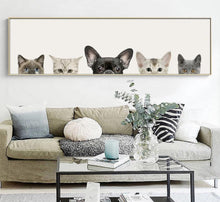 Load image into Gallery viewer, Animals Cat Dog Poster Minimalist Art Canvas Painting Wall Picture Long Banner Print Modern Home Room Decoration 391 - SallyHomey Life&#39;s Beautiful