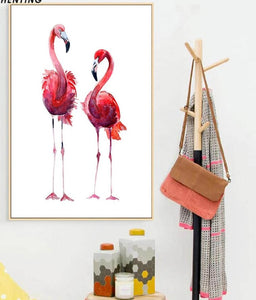 Watercolor Bird Flamingo Wall Art Canvas Posters and Prints Nordic Style Painting Decorative Picture Home Bedroom Decoration - SallyHomey Life's Beautiful
