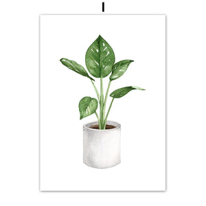 Tropical Potted Plant Monstera Cactus Wall Art Canvas Painting Nordic Posters And Prints Wall Pictures For Living Room Decor - SallyHomey Life's Beautiful