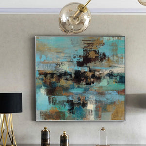 Jewelry Blue Canvas Painting Posters and Prints Modern Abstract Oil Painting Wall Art Pictures for  Living Room Home Decoracion - SallyHomey Life's Beautiful