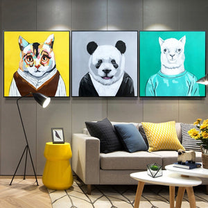 100% Hand Painted Colorful Animal Art Oil Painting On Canvas Wall Art Frameless Picture Decoration For Live Room Home Decor Gift