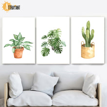 Load image into Gallery viewer, Tropical Potted Plant Monstera Cactus Wall Art Canvas Painting Nordic Posters And Prints Wall Pictures For Living Room Decor - SallyHomey Life&#39;s Beautiful