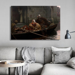 Famous Painting in Time of Peril by Edmund Blair Leighton, Classical Style Poster Print on Canvas Wall Art Painting for Bedroom - SallyHomey Life's Beautiful