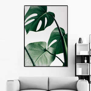 Tropical Fresh Monstera Quote Green Plant Wall Art Canvas Painting Nordic Posters And Prints Wall Pictures For Living Room Decor - SallyHomey Life's Beautiful