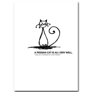 Cartoon Lazy Cat Minimalist Art Canvas Nursery Poster Painting Funny Wall Picture Home Children Room Decoration - SallyHomey Life's Beautiful