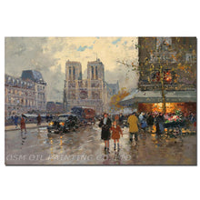 Load image into Gallery viewer, High Quality Impression Street Oil Painting on Canvas Pure Hand-painted Walking in Street Canvas Oil Painting - SallyHomey Life&#39;s Beautiful