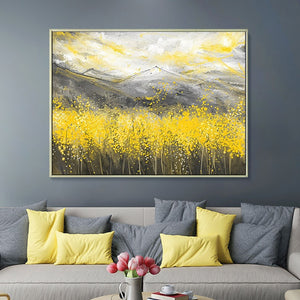 100% Hand Painted Abstract Gold Wheat Art Painting On Canvas Wall Art Wall Adornment Pictures Painting For Live Room Home Decor