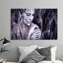 Load image into Gallery viewer, Modern Posters and Prints Wall Art Canvas Painting Wood Carving Women Portrait Decorative Painting for Living Room Home Decor - SallyHomey Life's Beautiful