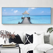 Load image into Gallery viewer, Modern Seascape Posters and Prints on Canvas Wall Art Oil Painting Panoramic Beach Decorative Paintings for Living Room Decor - SallyHomey Life&#39;s Beautiful