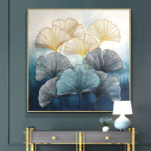 100% Hand Painted Abstract Golden Tree Art Oil Painting On Canvas Wall Art Frameless Picture Decoration For Live Room Home Decor