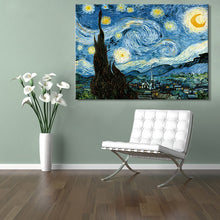 Load image into Gallery viewer, Van Gogh Starry Night canvas printing for living room - SallyHomey Life&#39;s Beautiful