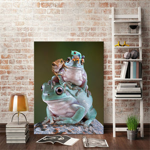 Modern Animals Posters HD Printed on Canvas Wall Art Canvas Painting Cute Frogs Decorative Pictures for Kids Room Decor Gifts - SallyHomey Life's Beautiful