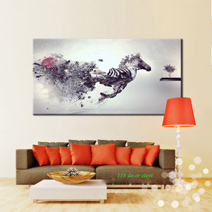 Modern Abstract Canvas Painting Medley Fly Horse HD Printed Poster Wall Art Painting for Living Room Home Decor Gift Frameless - SallyHomey Life's Beautiful
