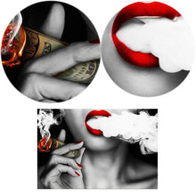 Load image into Gallery viewer, Women Smoke Money Oil Painting on the Wall Creative Decor - SallyHomey Life&#39;s Beautiful