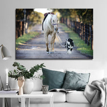 Load image into Gallery viewer, Modern Posters and Prints Wall Art Canvas Painting Wall Decoration The Dog Leads The Horse Pictures for Living Room Frameless - SallyHomey Life&#39;s Beautiful
