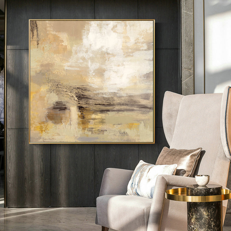 Posters and Prints Wall Art Modern Canvas Painting Golden Yellow Abstract Art Pictures for Living Room Home Decoracion Frameless - SallyHomey Life's Beautiful