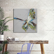 Load image into Gallery viewer, 100% Handpainted Artwork High Quality Modern Wall Art On Canvas Animal Oil Painting Blue Butterfly Hang Pictures Room Decor