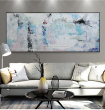 Load image into Gallery viewer, Abstract painting canvas modern acrylic paintings blue handmade horizontal large canvas wall art wall pictures for living room - SallyHomey Life&#39;s Beautiful