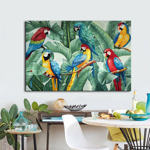 Large Size Hand Painted Parrot Animals Oil Paintings Modern Abstract Canvas Pictures Wall Art Posters For Room Home Decor - SallyHomey Life's Beautiful
