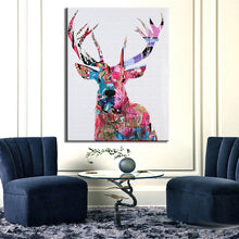 Load image into Gallery viewer, Posters and Print Wall Art Canvas Painting Wall Decoration Colorful Abstract Sika Deer Pictures for Living Room Wall Frameless - SallyHomey Life&#39;s Beautiful