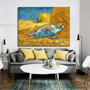 Famous Painting Decorative Posters and Prints Wall Art Canvas Painting Van Gogh's The Siesta Wall Pictures for Living Room Decor - SallyHomey Life's Beautiful
