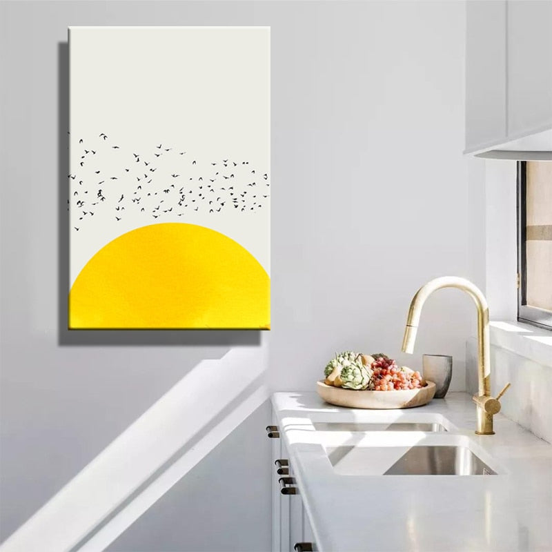 Nordic Minimalism Abstract Canvas Painting A Thousand Birds Digital Print Poster Wall Art Picture for Living Room Home Decor - SallyHomey Life's Beautiful