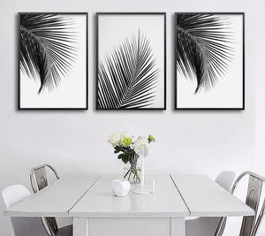🔥Black White Palm Tree Leaves Canvas Posters and Prints Minimalist Painting Wall Art Decorative Picture Nordic Style Home Decor - SallyHomey Life's Beautiful