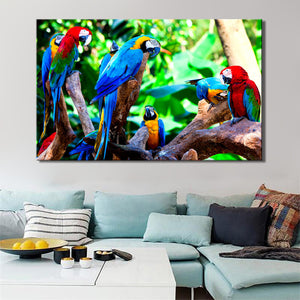 Modern Animal Posters and Prints Wall Art Canvas Painting On Canvas Home Decor Colorful Parrot Pictures For Living Room No Frame - SallyHomey Life's Beautiful