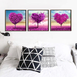 Digital Printed Heart Shape Tree Canvas Painting Poster, Wall Pictures for Living Room Home Decoration, Wall Art Decor Gift - SallyHomey Life's Beautiful
