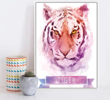 Load image into Gallery viewer, Tiger Wolf Wall Art Canvas Posters and Prints Painting Watercolor AnimalNursery Picture Children Bedroom Decoration Home Decor - SallyHomey Life&#39;s Beautiful