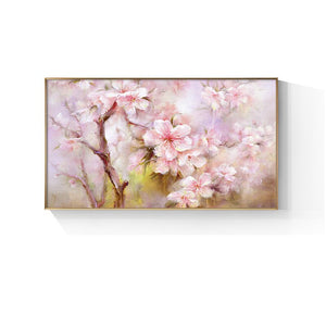 100% Hand Painted Abstract Pink Flower Oil Painting On Canvas Wall Art Wall Adornment Pictures Painting For Live Room Home Decor