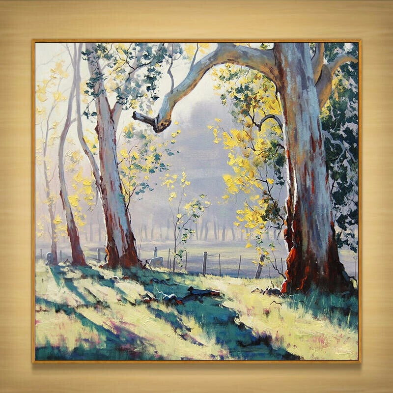 100% Hand Painted Forest Landscap Art Oil Painting On Canvas Wall Art Wall Adornment Pictures Painting For Live Room Home Decor