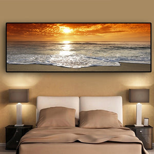 Sunsets Natural Sea Beach Landscape Posters and Prints Canvas Painting Panorama Scandinavian Wall Art Picture for Living  Room - SallyHomey Life's Beautiful