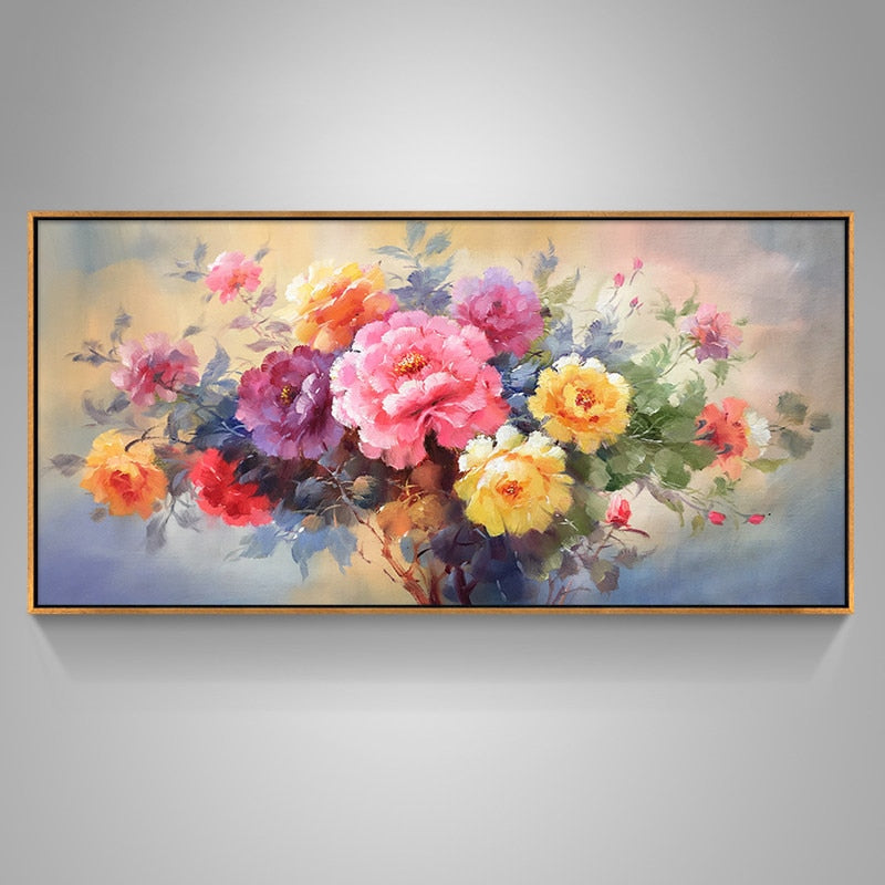 100% Hand Painted Modern Flower Art Oil Painting On Canvas Wall Art Frameless Picture Decoration For Live Room Home Decor Gift
