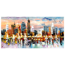 Load image into Gallery viewer, 100% Hand Painted Abstract Building Art Painting On Canvas Wall Art Wall Adornment Pictures Painting For Live Room Home Decor