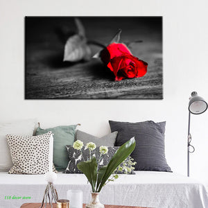 Modern Flowers Posters And Prints Wall Art Canvas Painting Red Rose Pictures for Living Room Wall Home Decoration No Frame Gift - SallyHomey Life's Beautiful