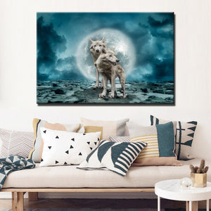 Modern Animals Posters and HD Prints Wall Art Canvas Painting Wall Decoration Wolves Pictures for Living Room Wall Frameless - SallyHomey Life's Beautiful