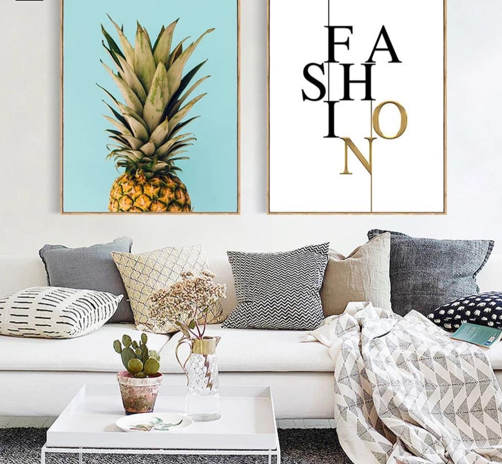 Pineapple Nordic Poster and Prints Minimalist Wall Art Canvas Painting Canvas Picture for Living Room Home Decor - SallyHomey Life's Beautiful