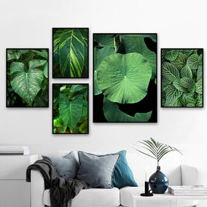 Fresh Green Lotus Leaf Wall Art Canvas Painting Nordic Posters And Prints Wall Pictures For Living Room Scandinavian Home Decor - SallyHomey Life's Beautiful