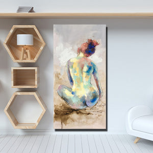 🔥Abstract Canvas Painting Nude Woman's Back Print Poster Wall Painting For Living Room Wall Art Picture Home Decor Gift No Frame - SallyHomey Life's Beautiful
