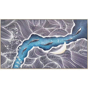 100% Hand Painted Abstract River Art Oil Painting On Canvas Wall Art Frameless Picture Decoration For Live Room Home Decor Gift