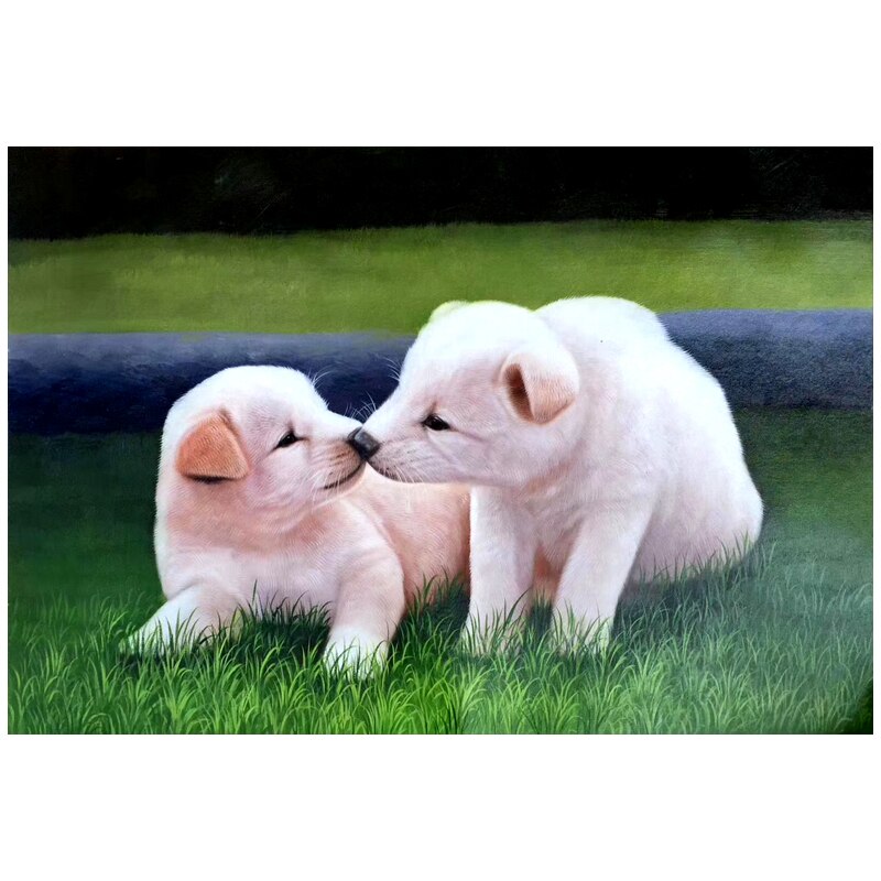 100% Hand Painted Customized Pet Portrait Painting On Canvas Wall Art Frameless Picture Decoration For Live Room Home Decor Gift