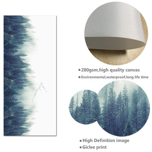 Nordic Decor Foggy Forest Landscape Wall Art Poster Canvas Art Print Forest Painting Wall Picture for Living Room - SallyHomey Life's Beautiful