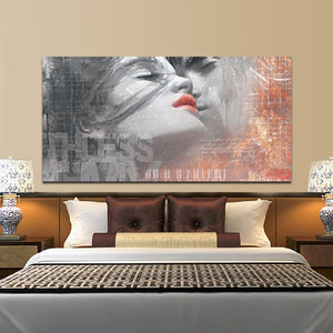 Abstract Lover Kiss Decorative Painting for Living Room Decor - SallyHomey Life's Beautiful