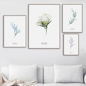 Magnolia Flower Bamboo Leaves Wall Art Canvas Painting Nordic Posters And Prints Plants Wall Pictures For Living Room Home Decor - SallyHomey Life's Beautiful